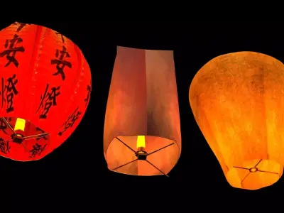 Chinese sky lantern 3D model purchase