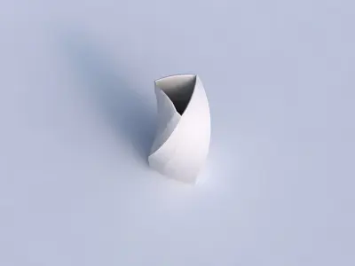 Vase curved tipping triangle with bands 3D print model