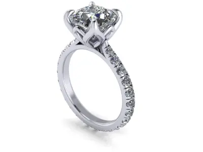 Solitaire Women Diamond Engagement Ring R5 3D print model