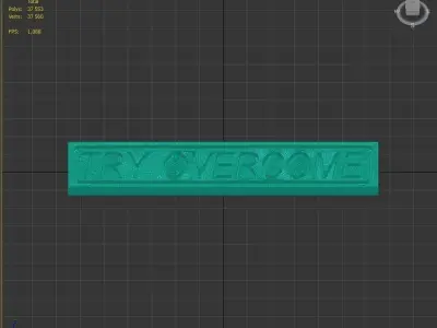 3 in 1 Emblem Badge Nameplate 3D Car Sticker Decal TRY OVERCOME 3D print model