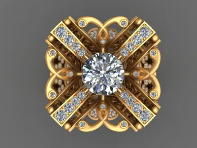 LOBORTAS HIGH-END WOMAN GOLD RING 3D print model