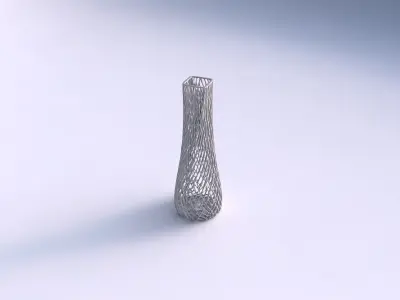 Vase semi quadratic with lattice tiles 3D print model