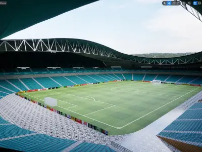 Stadium 3D model soccer football with seats design Low-poly 3D model