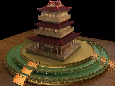 Chinese ancient house 3D model 44