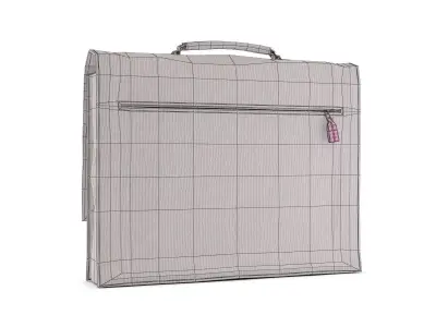 School bag velvet Cartable en velours 3D model