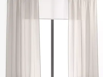 Curtains 58 Linen Laredoute 3D model