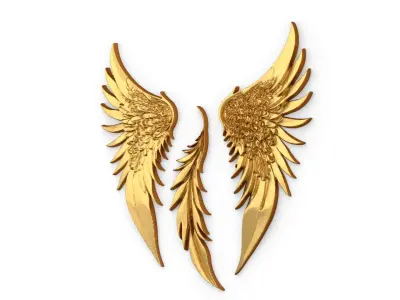 Wings Printable carved decor 02 3D print model