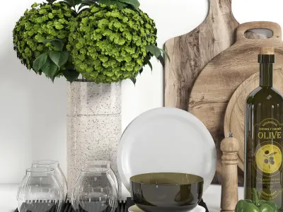 kitchen accessories 01 Low-poly 3D model