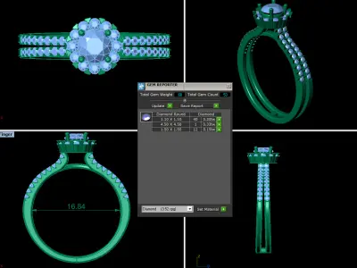 Woman Wedding Ring 186 3D print model