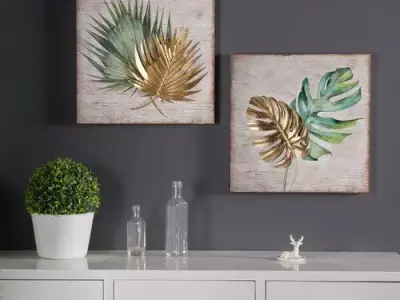 2 Piece Leaf Wall Decor Set 3D model