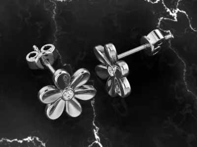Jewelry Earring 3D print model 2
