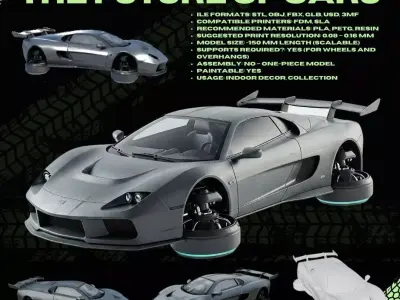 3D Printable Futuristic Sci-Fi Hover Vehicle Model 3D print model