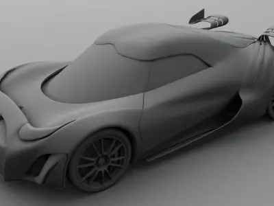 furge futuristic sports car 3D model