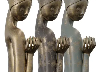 Antique Serene Offering Sculpture Low-poly 3D model