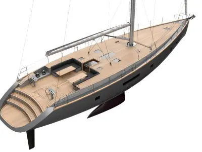 24 Meter Modern Sailing Yacht 3D model