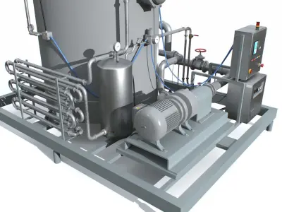 Industrial Machine  Low-poly 3D model