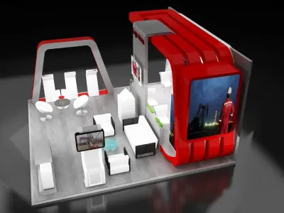 Booth Exhibition Stand a177 3D model