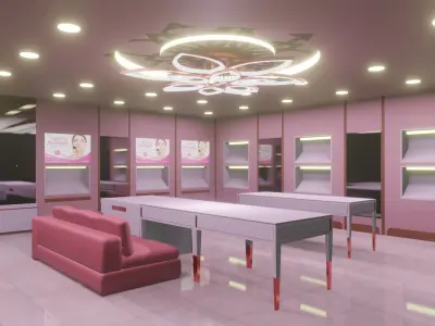 COSMETIC SHOP - LOW POLY - GAME-VR READY Low-poly 3D model