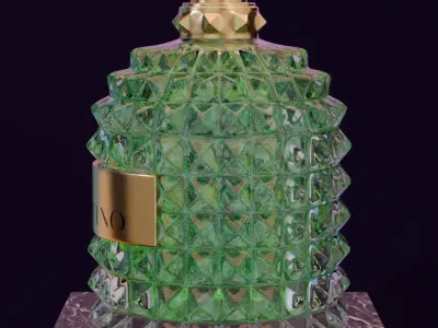 Valentino perfime green 3D model product for Advertising 3D model