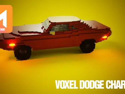 Voxel Dodge Low-poly 3D model