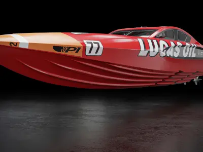 High Quality Vector V40R Lucas Oil offshore powerboat 3D model