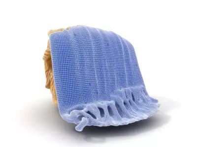 Cream Cozy Blanket model pack Low-poly 3D model