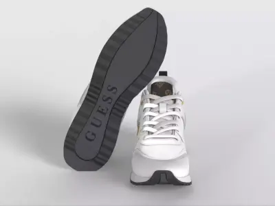 Los Angeles Kadlin Logo Detailed Retro Jogger Sneakers White  Low-poly 3D model