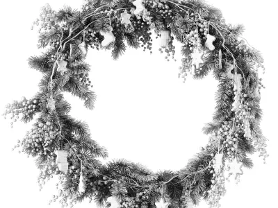 Christmas wreath v2 3D model
