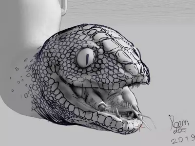 grease pencil snake 3D model