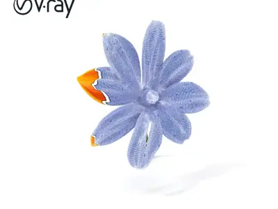 Vibrant Orange Flower Model Pack for D Rendering Low-poly 3D model