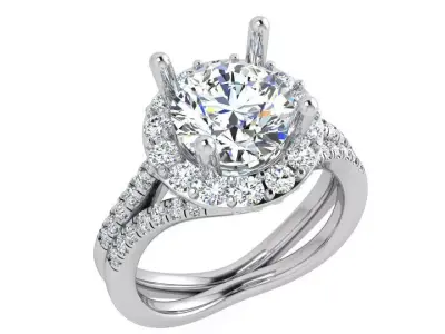 Round Diamond Halo Luxury Ring 3631 3D print model