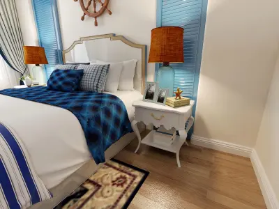 Mediterranean bedroom kids room 3D model