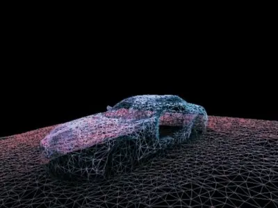 Damaged mercedes car Low-poly 3D model
