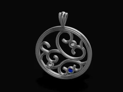 jali pendant bezel set  3D print model