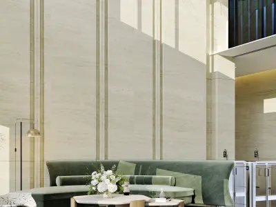 Modern reception lobby Interior scene 3D model