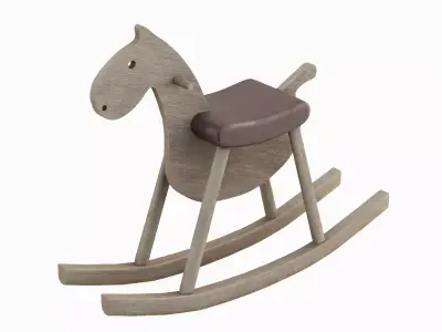 Wooden Rocking Horse 01 3D model