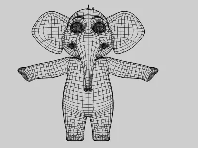 Cartoon elephant  3D model