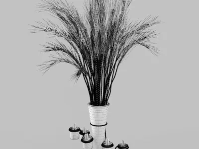 set vases-No3- Glass Candle Vase 3D model