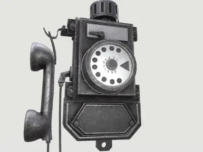 Dirty Black Old Phone  Low-poly 3D model