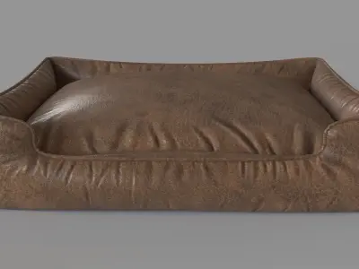 Lounge Faux Leather Vintage Medium Dog Bed 3D model