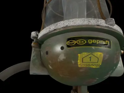 Rusty Bunker Lamp Low-poly 3D model