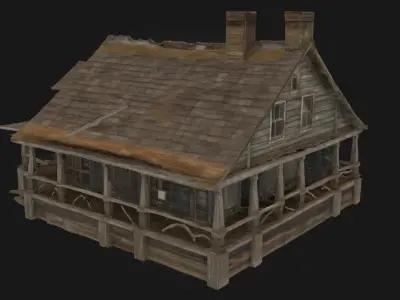 Rustic Cabin  Wilderness Shelter with Timeless Simplicity 3D model