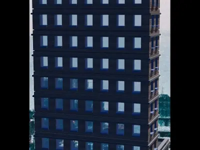 Background skyscraper Architecture LOWPOLY Building 02  Free low-poly 3D model