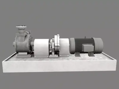 Centrifugal Pump PBR Low-poly 3D model
