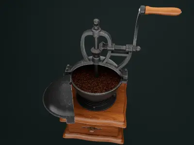 vintage collection old coffee grinder 3D model