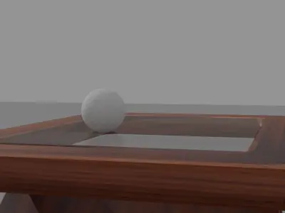 Living Room wooden table Low-poly 3D model