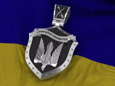 Ukrainian Shield Trident 3D print model
