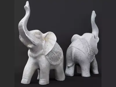 Indian elephant made of stone 3D model