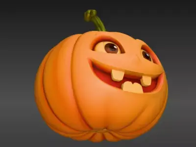 Cartoon Jack-O-Lantern 3D Model Halloween Two Model Pack 3D model