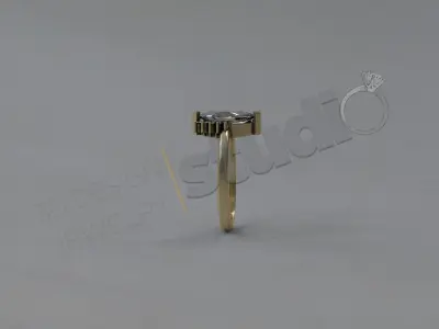 Marquise luxury ring design 3D print model